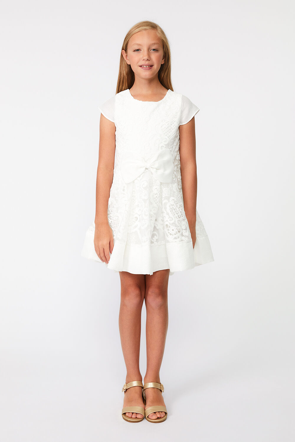 GIRLS AVA STARLET DRESS in colour SNOW WHITE