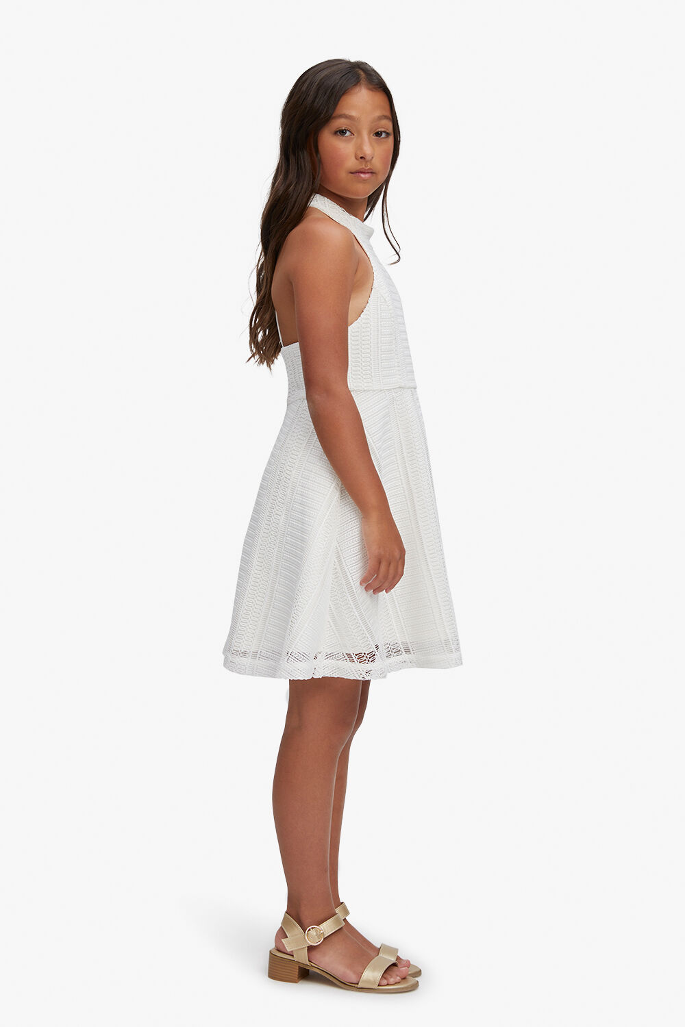 GIRLS VICTORIA JASMINE LACE DRESS in colour CLOUD DANCER