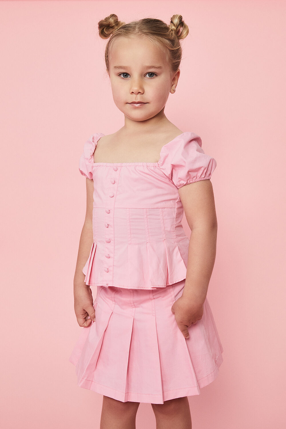 GIRLS POPPY PLEATED SKIRT in colour PINK LADY