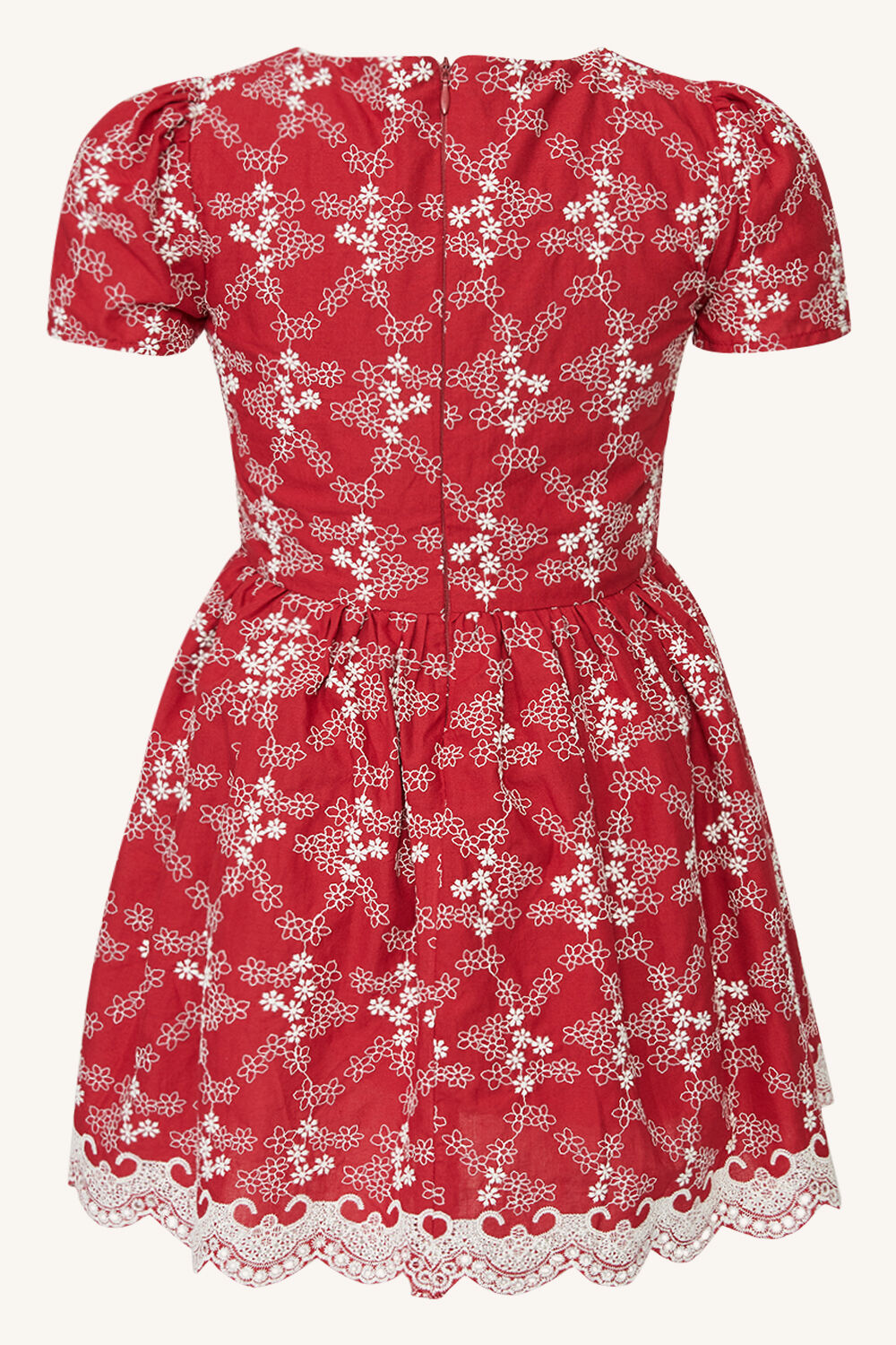 GIRLS NIKITA BRODERIE DRESS in colour RIBBON RED