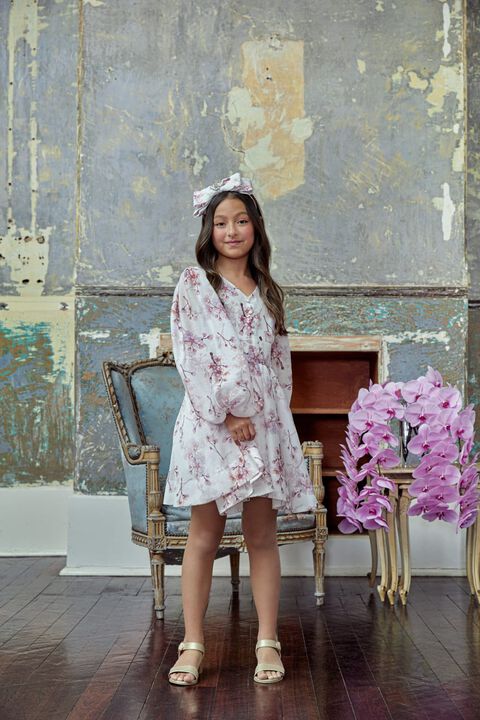 GIRLS RAISA MINI DRESS in colour BLOSSOM