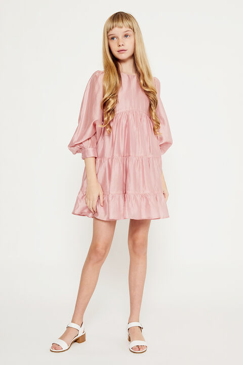 GIRLS HARLOW MINI DRESS in colour BLUSHING BRIDE