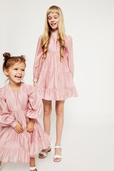GIRLS HARLOW MINI DRESS in colour BLUSHING BRIDE