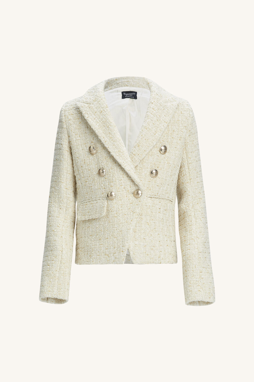 GIRLS ROMA BOUCLE BLAZER in colour PEARLED IVORY