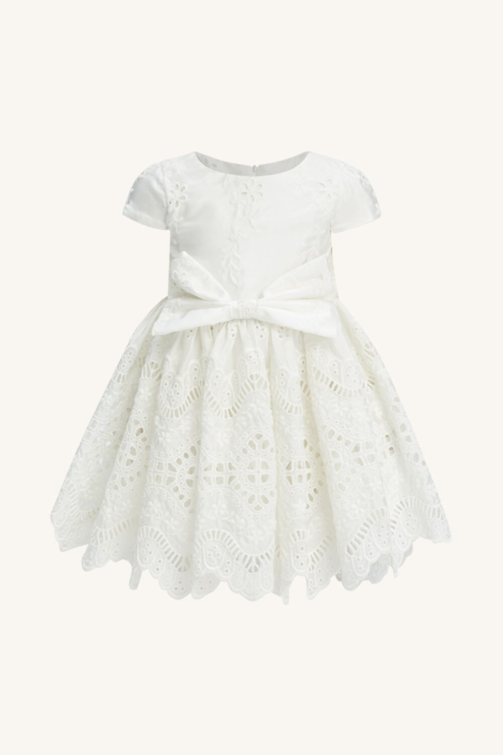 CHARLOTTE MINI BOW DRESS in colour CLOUD DANCER