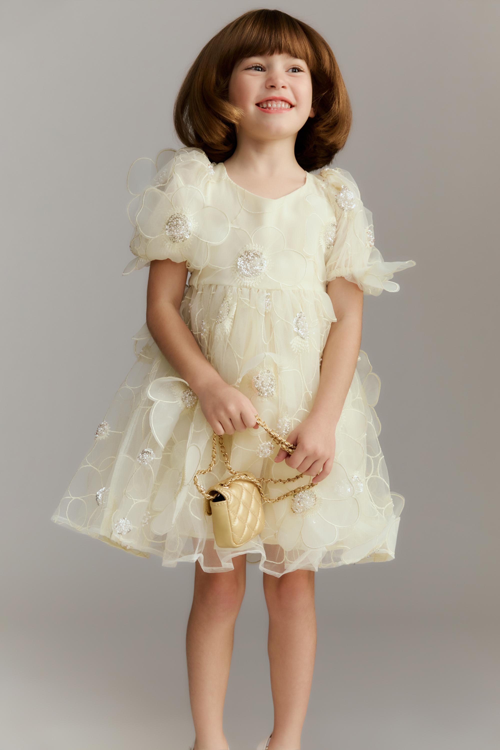 Bardot Junior Girls Jamie Flower Heart Mini Dress In White