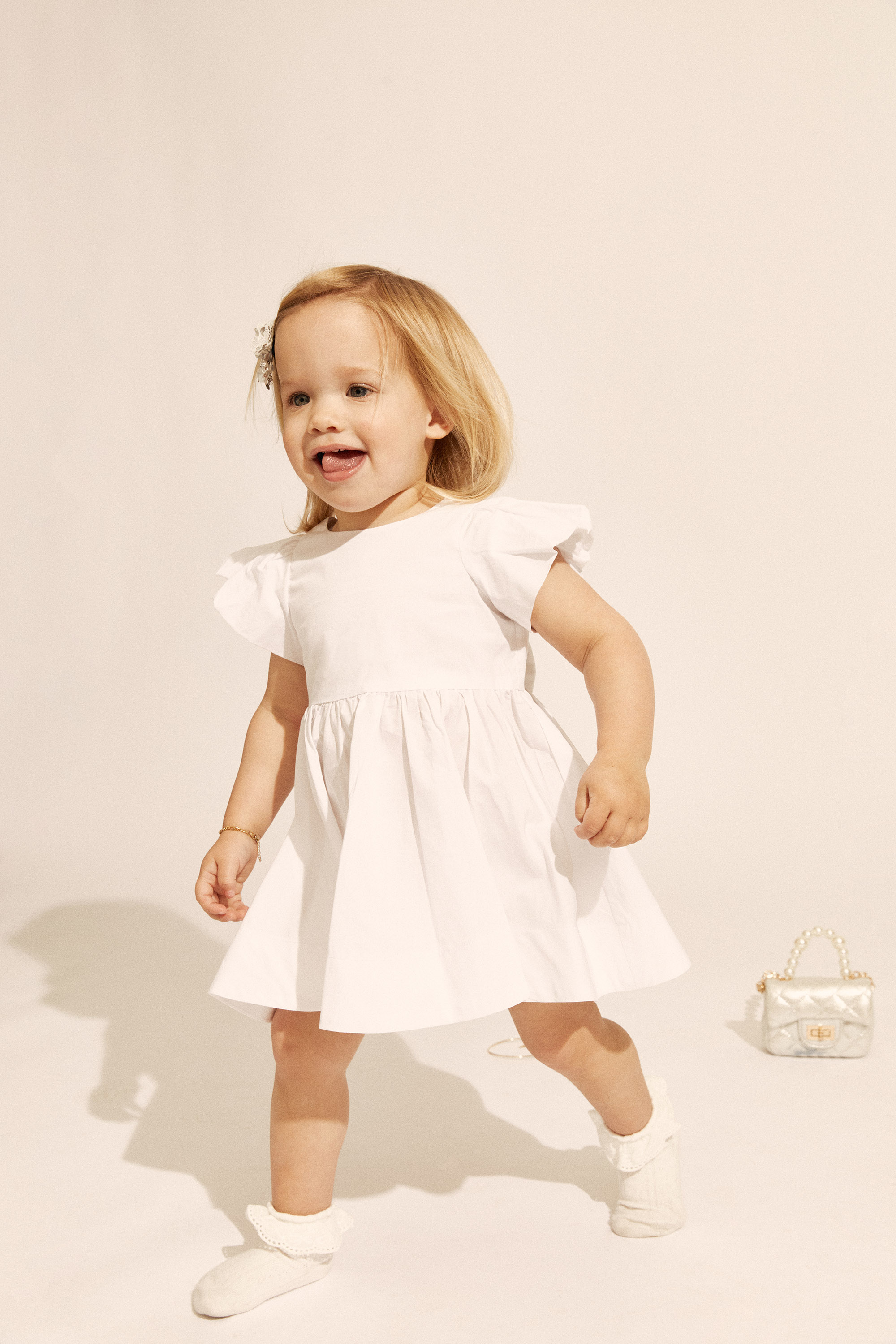 Bardot Junior Baby Lanai Poplin Dress In Orchid Wht